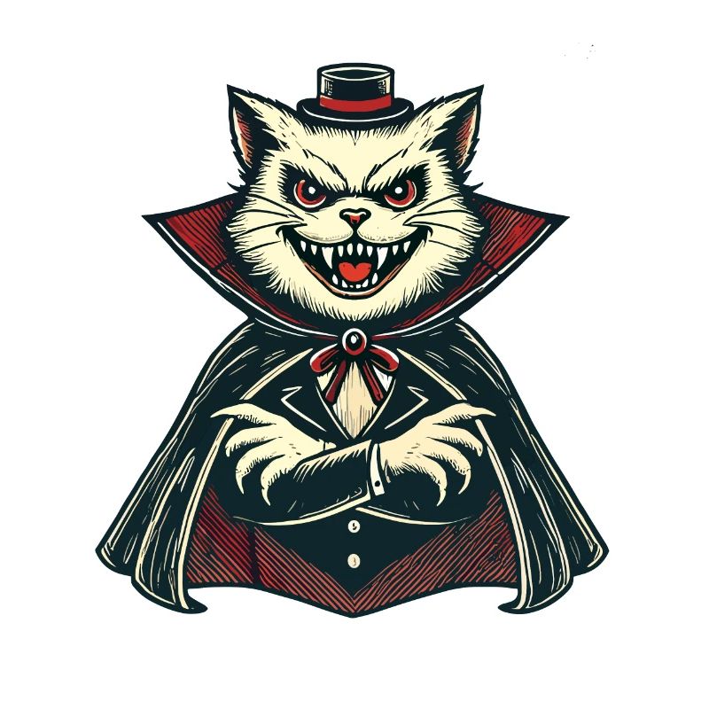 Chat vampire Chat d’Halloween mignon