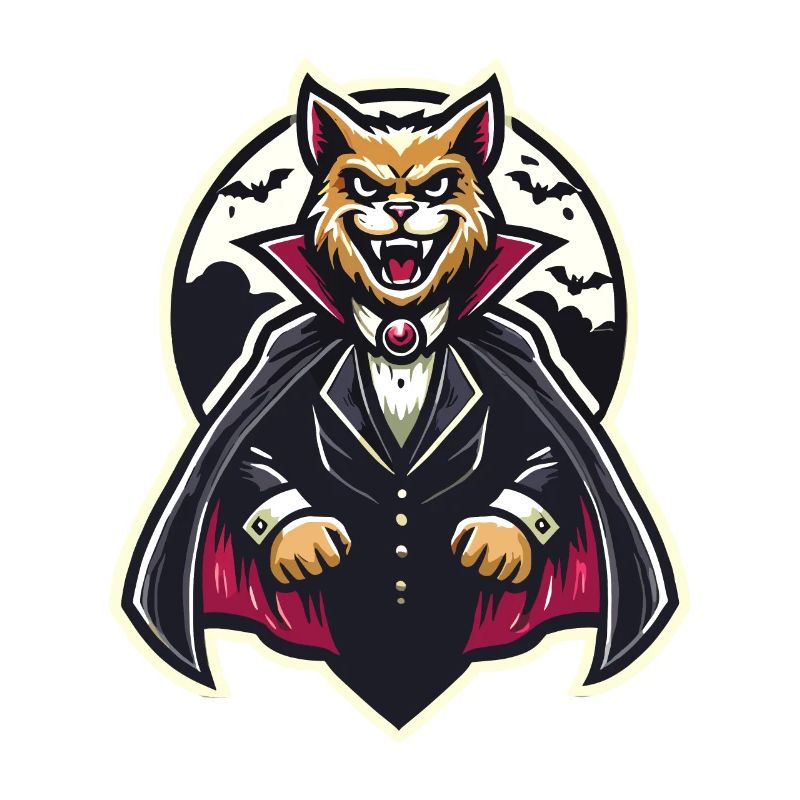 Chat vampire Chat d’Halloween mignon