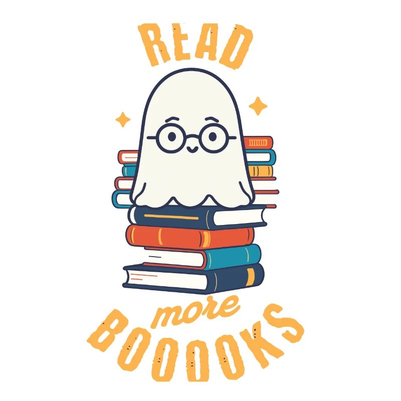 Cute Book Lover Ghost Funny Saying