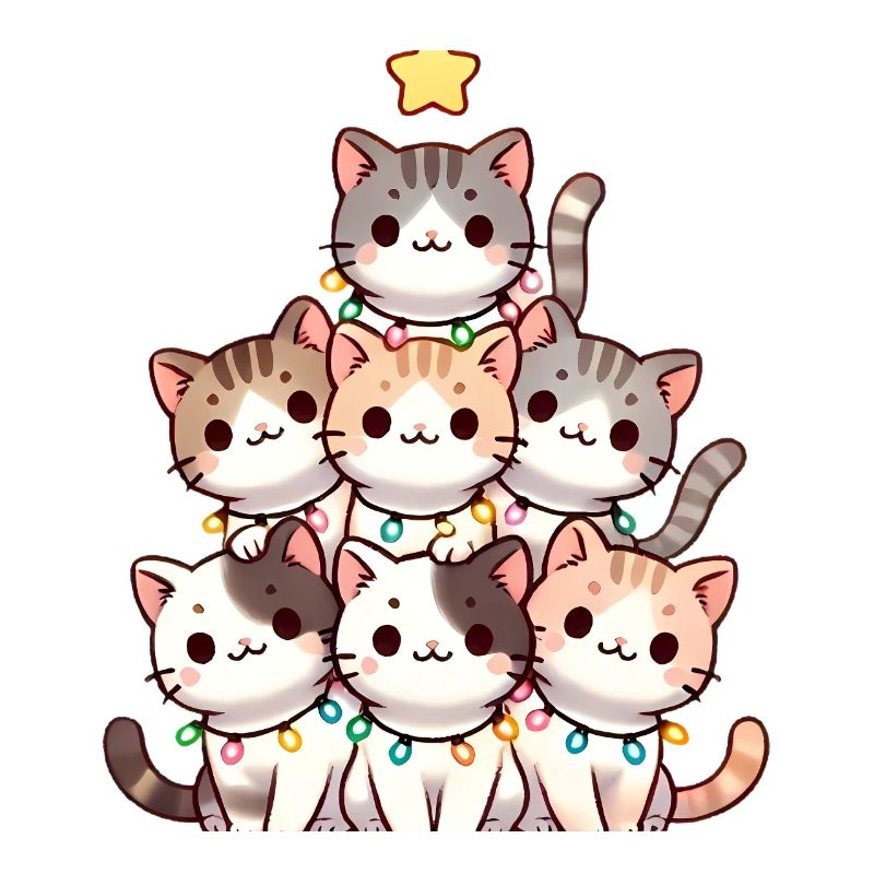 Weihnachtskratzbaum mit Lichtern