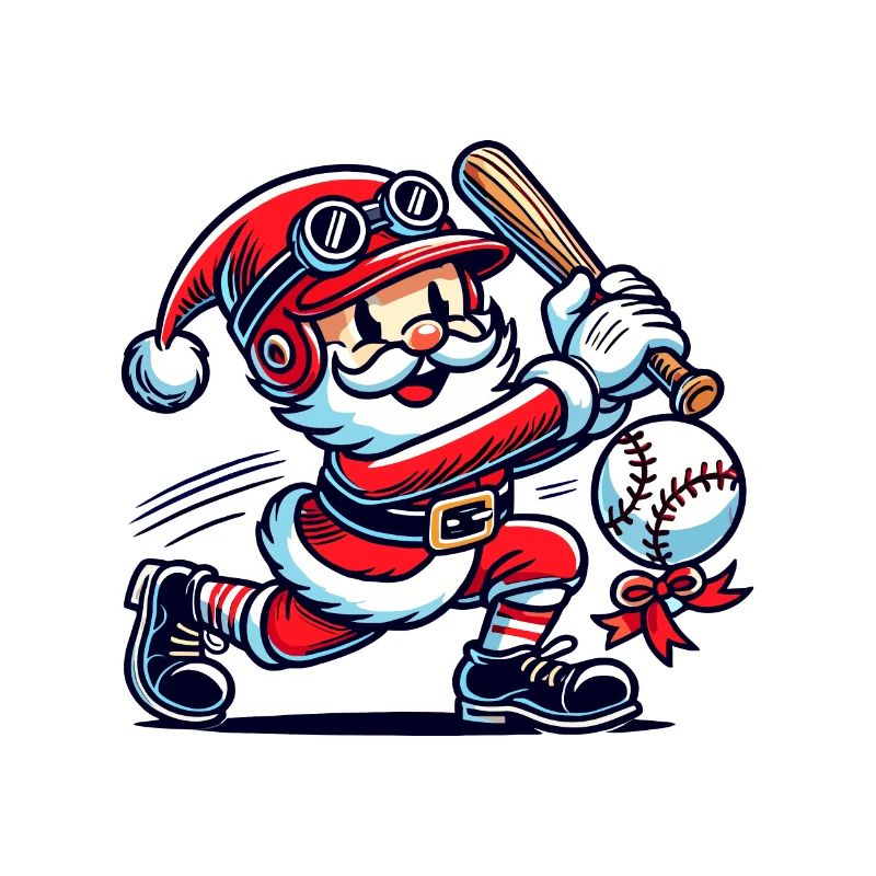 Weihnachtsmann Schwingt Baseballschläger