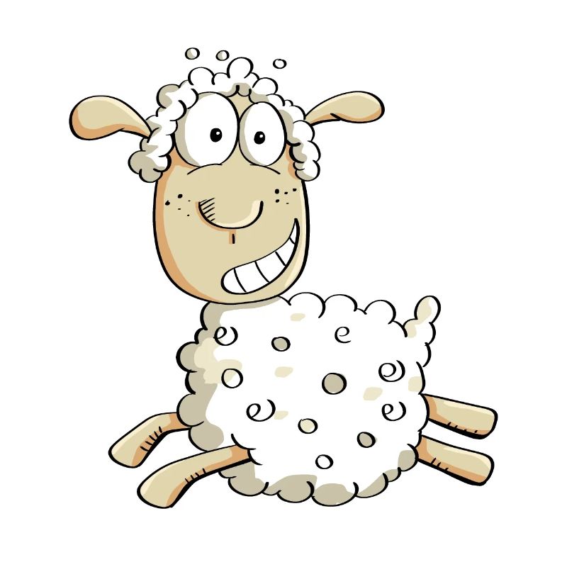 Freches Cartoon Schaf