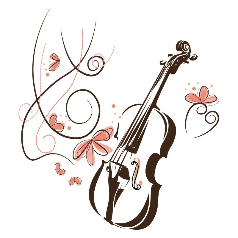 Violine Musiker Blumenranke