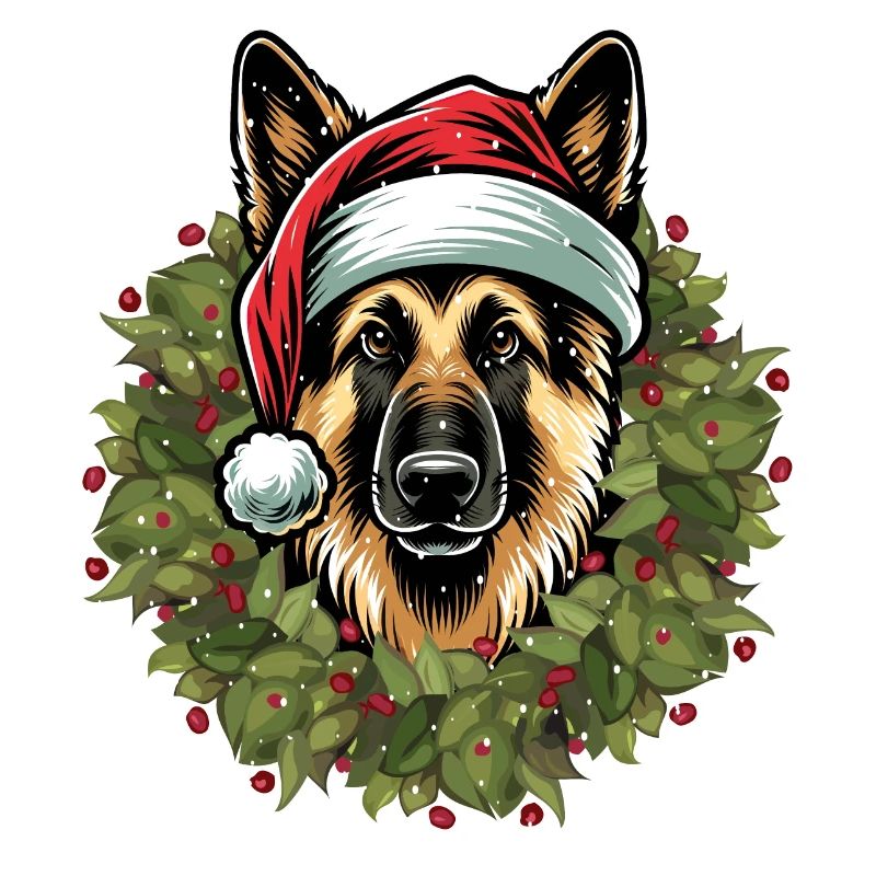 Schäferhund Weihnachtsfreude