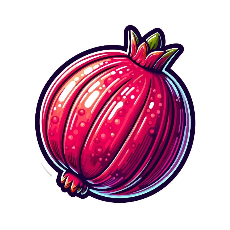 Vibrant Hyper-Realistic Pomegranate Illustration