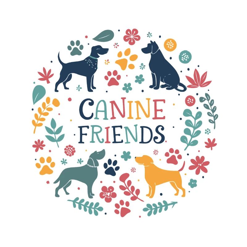 Hundefreunde in bunter Krone