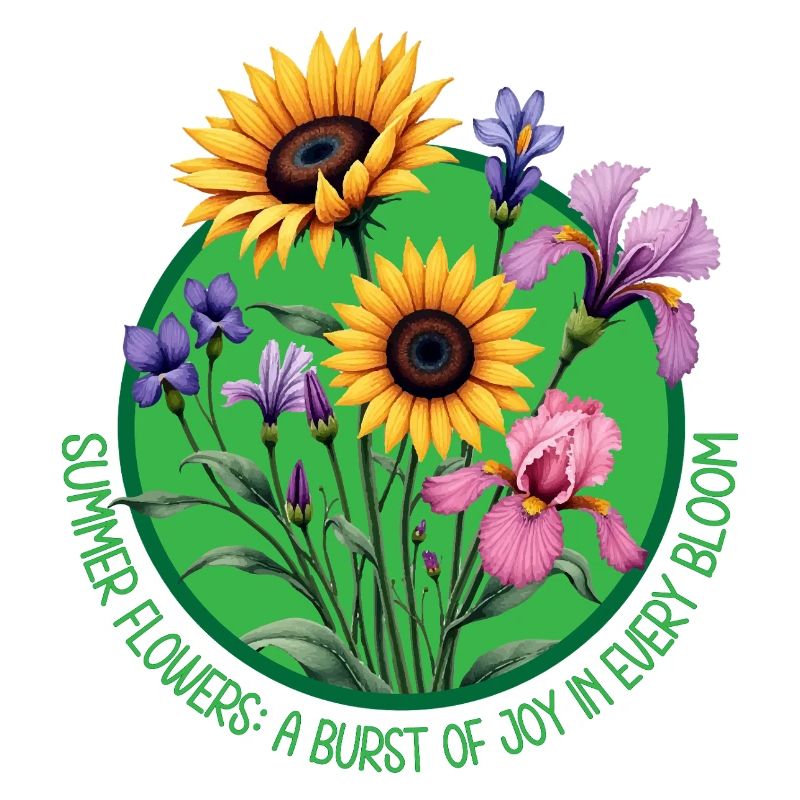 Sommerblumen blühen Kreis