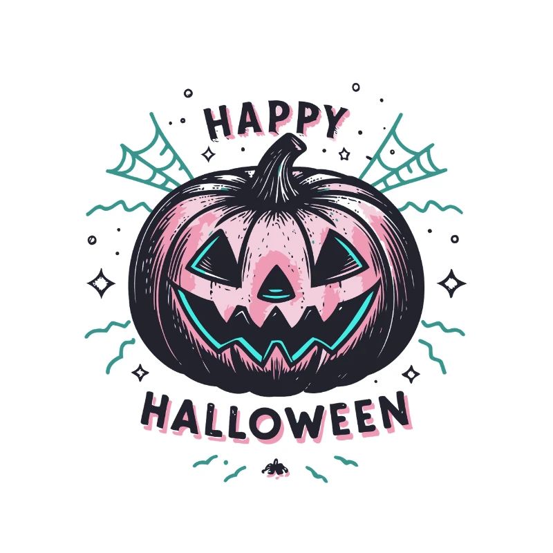 Pink Neon Halloween Kürbis