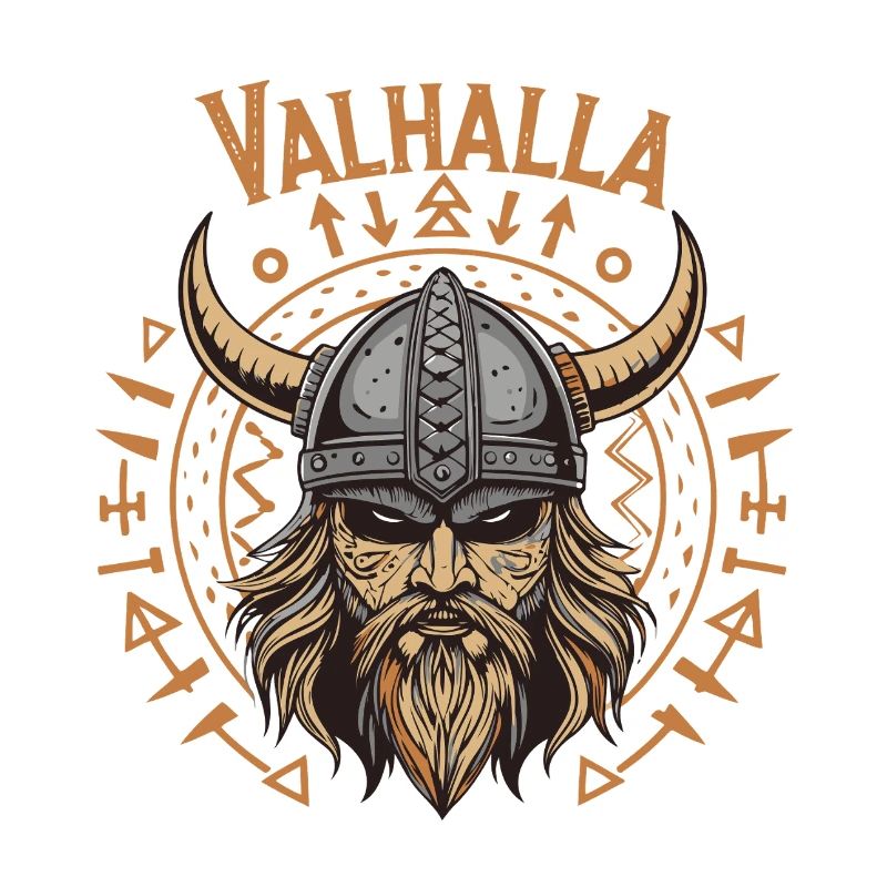 Mächtiger Wikinger mit Walhalla-Helm