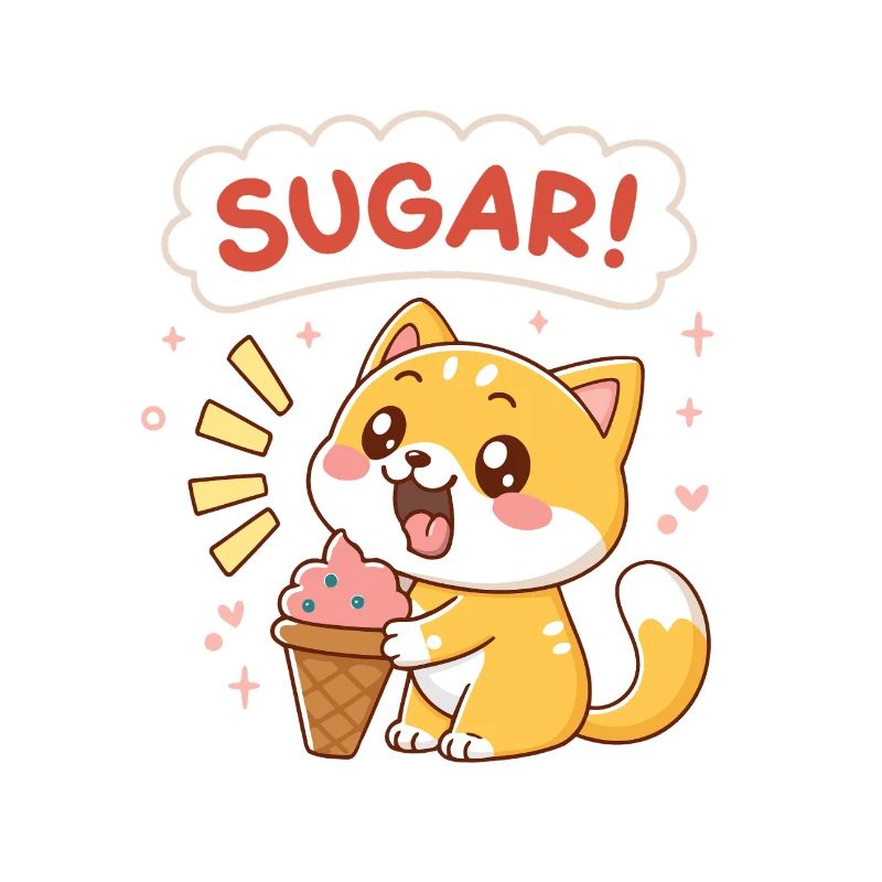 Kawaii Katzen-Eiscreme-Zucker