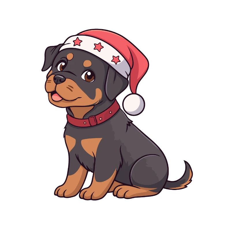 Santa Rottweiler Weihnachtswelpe