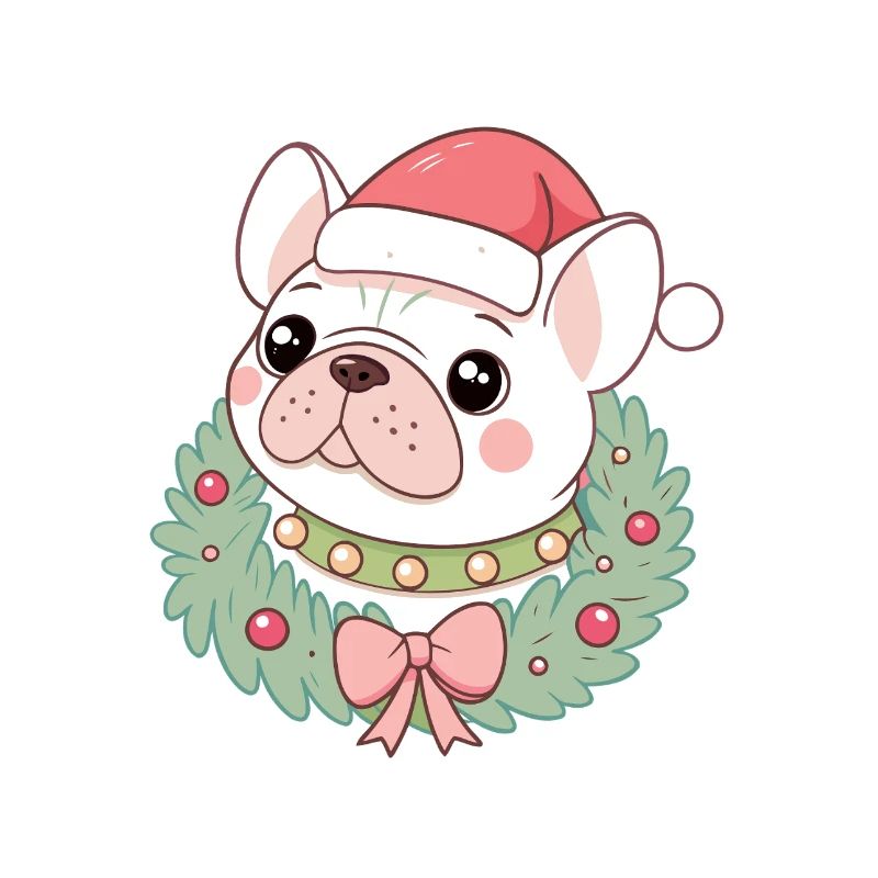 Bulldog-Weihnachtskranz