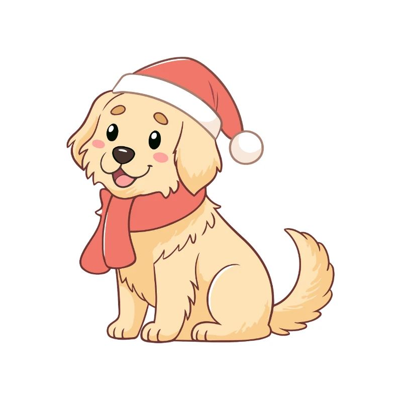 Hund Weihnachtswarme Zeichnung