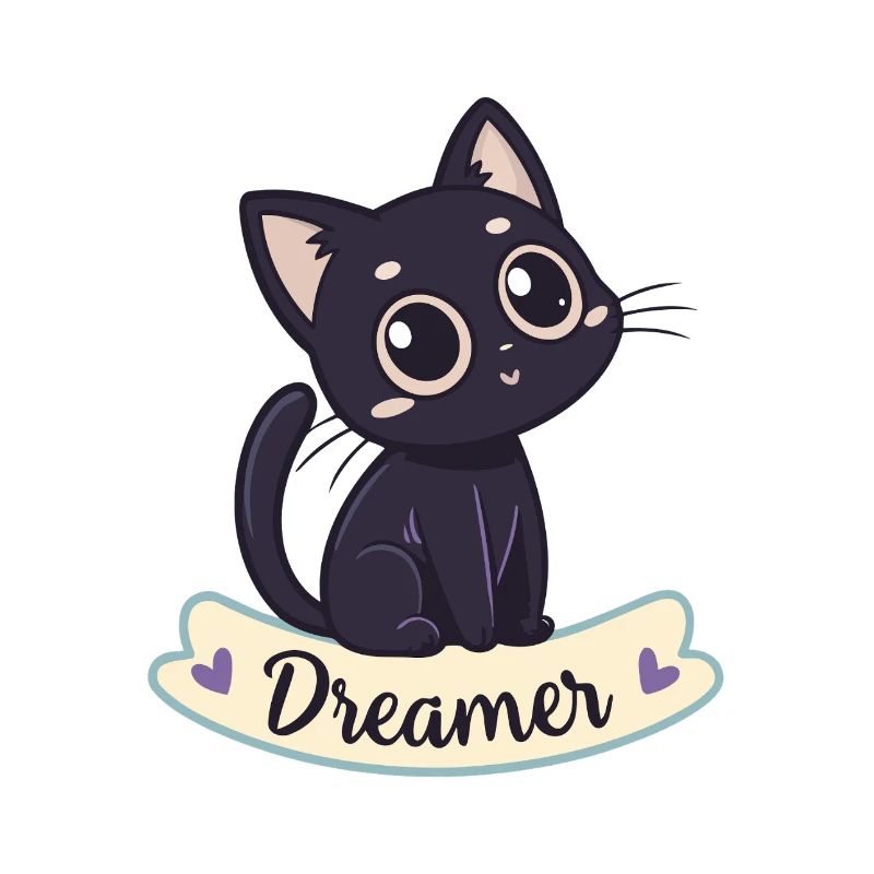 Traumhafte Schwarze Katzen-Kawaii