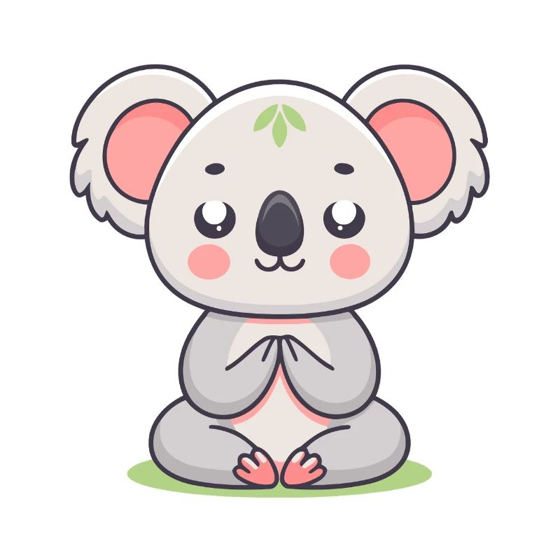 Pastellmeditative Zen-Koala