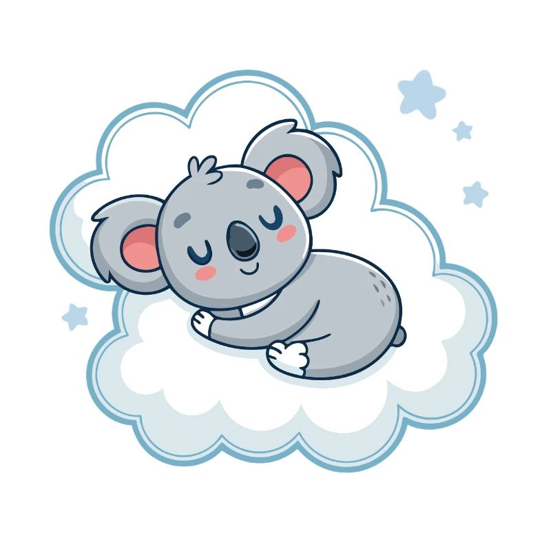 Dreamy Koala on Blue Cloud