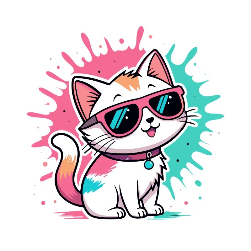 Bunte Katzen-Sonnenbrille