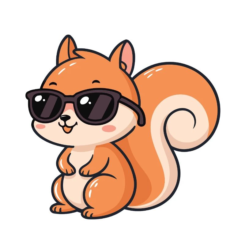 Cartoon-Eichhörnchen-Schwarzbrille