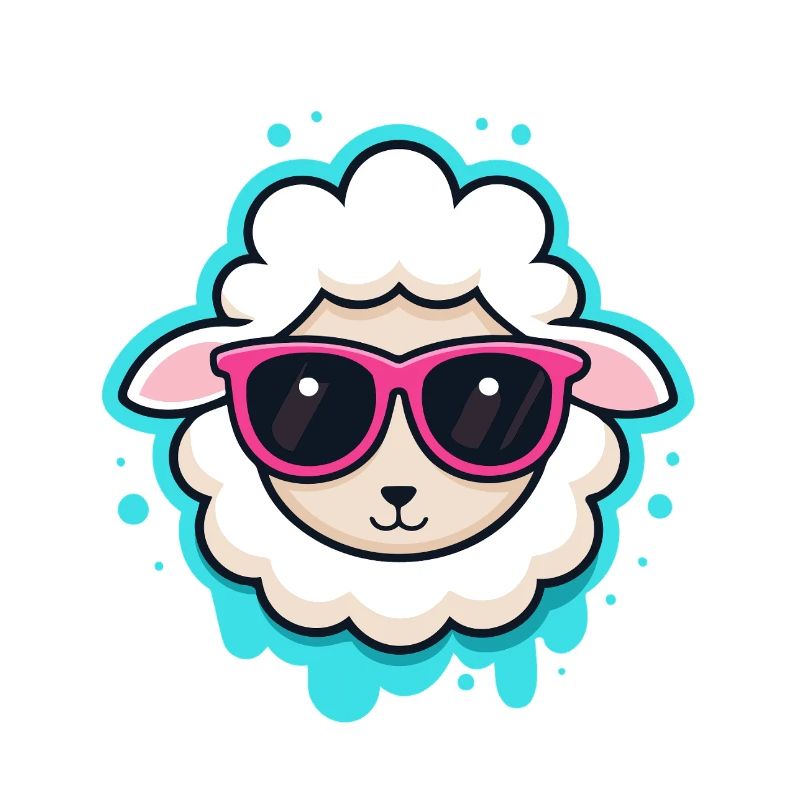 Kawaii-Schaf-Pinkbrille