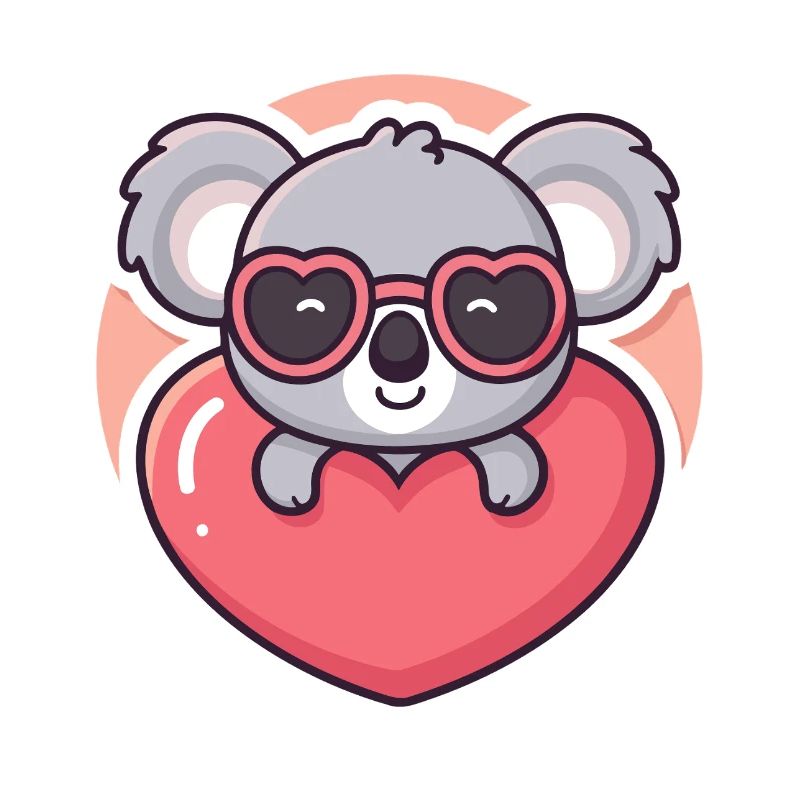 Koalaherz und rosa Brille