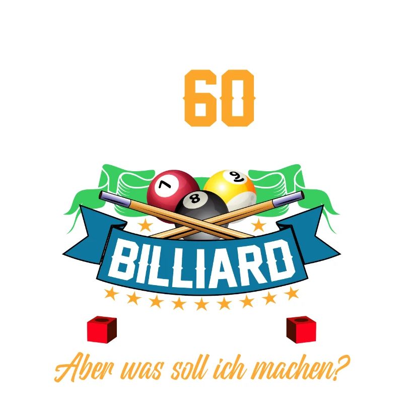 60. Geburtstag Billard Billardspieler Queue Fun