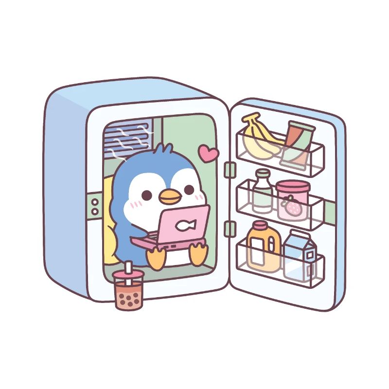 Cute Penguin Chilling In Fridge