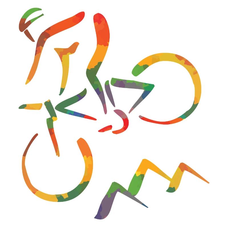 Farbiger Mountainbiker