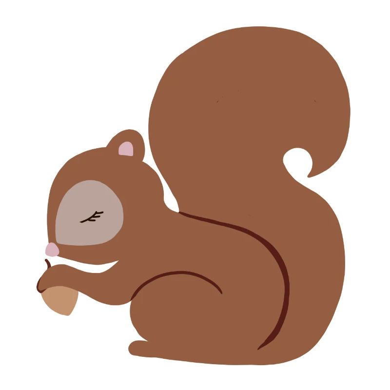 Eichhörnchen mit Eichel süß