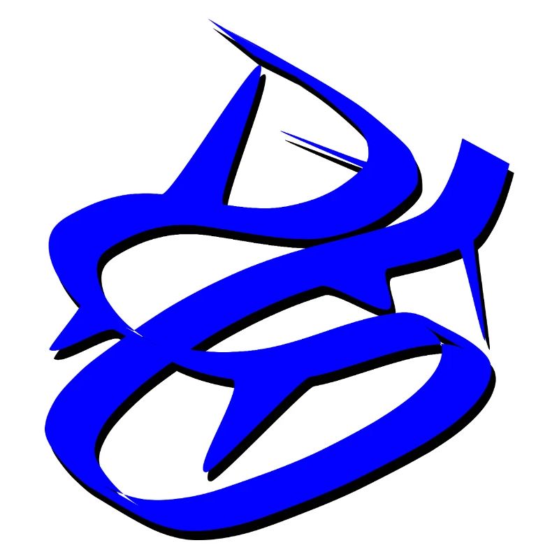 Dynamic Blue Graffiti Design