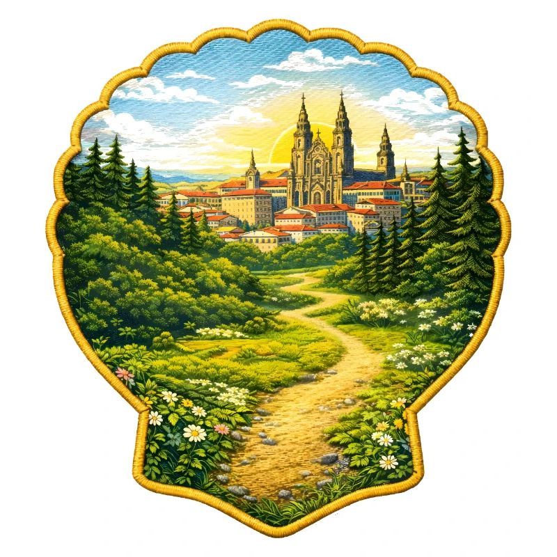 Jakobsweg Santiago Patch Illustration 