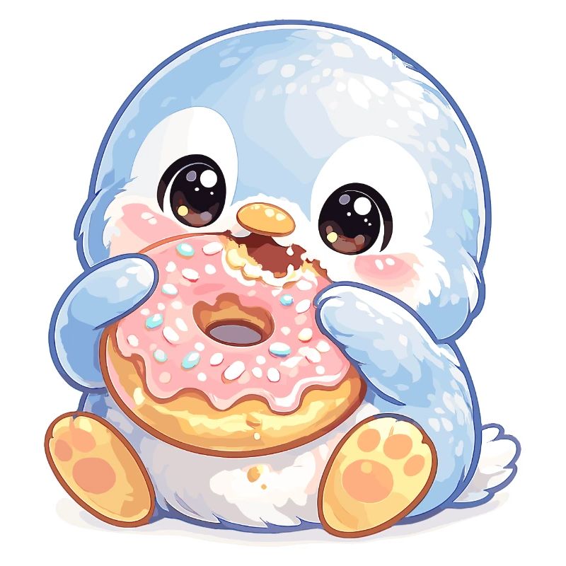 Kleiner Donut-Pinguin