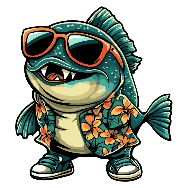 Piranha Fisch Comic Urlaub