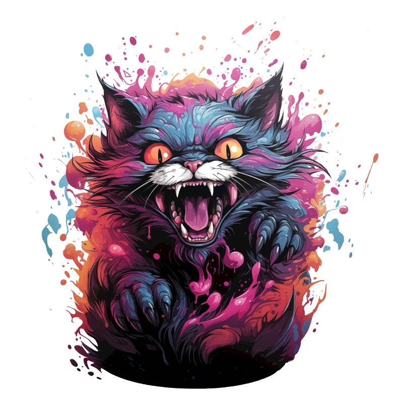 Evil kitty colorful