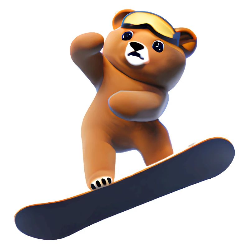 Snowboardender Bär