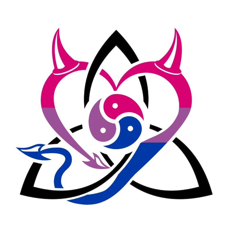 BDSM Devils Heart - celtic triangle, Bi-Color