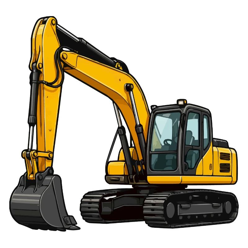 Gelber Bagger auf Baustelle