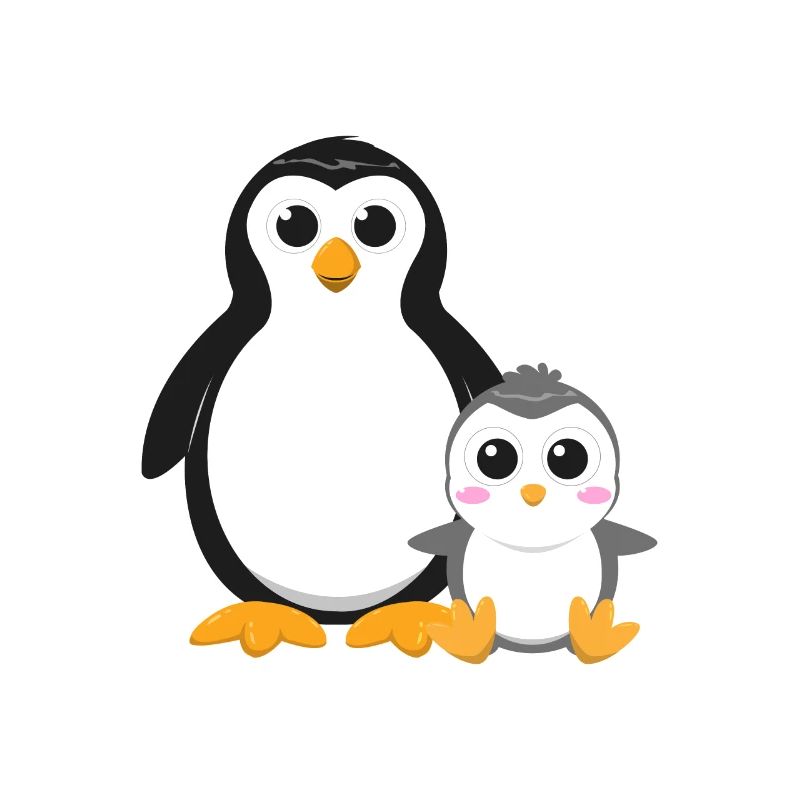Pinguin mit Pinguinbaby
