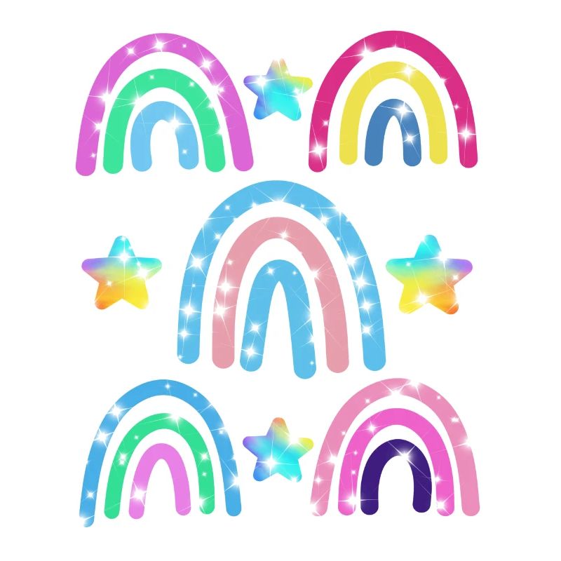 Glitter Rainbow Star Pattern