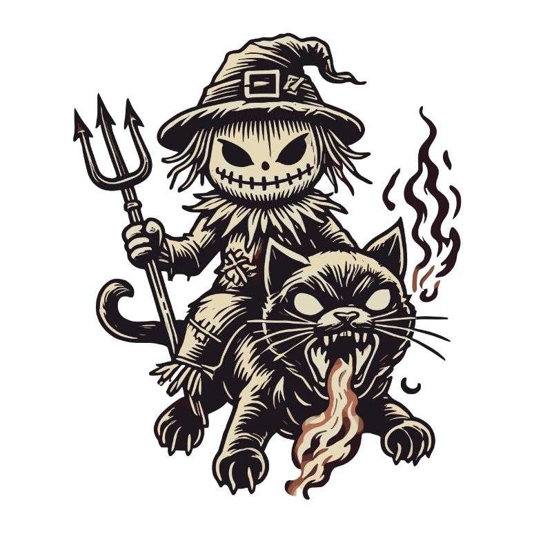 Creepy Devil Cat Dark Cats Design