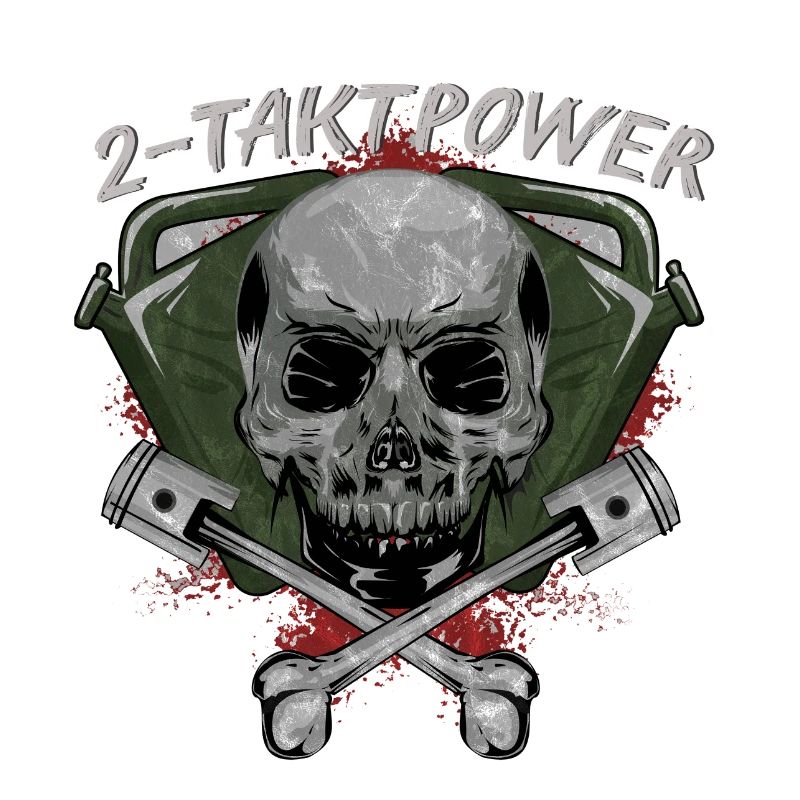 2 stroke power skull skull piston