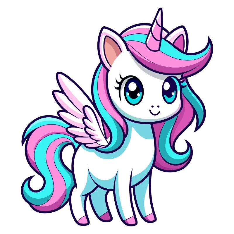Süßes Regenbogen-Einhorn