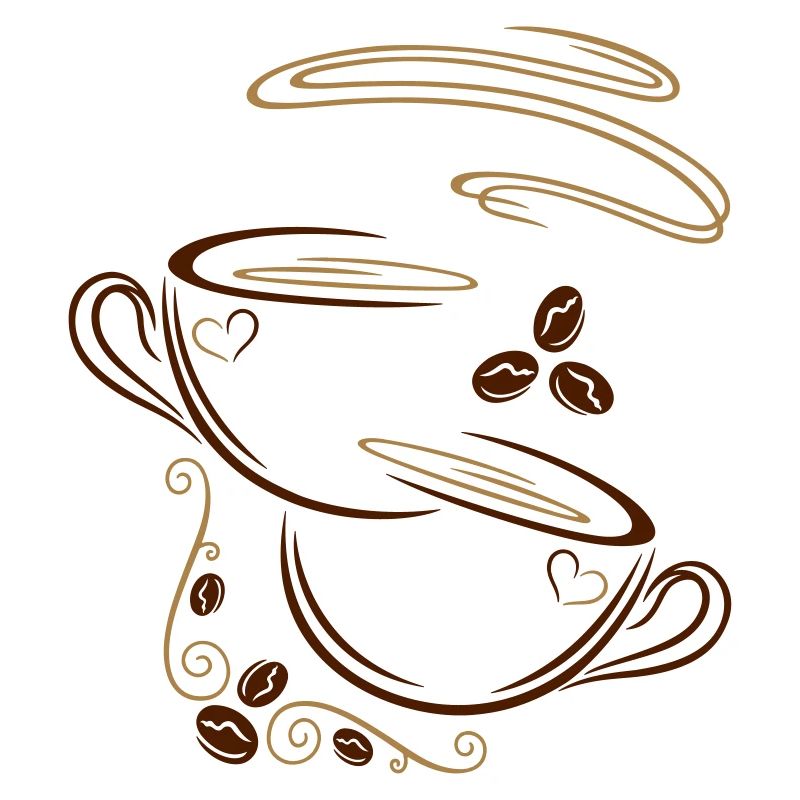 Kaffeetassen und Kaffeebohnen, coffee
