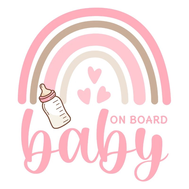 Boho Rainbow Hearts Biberon Bébé à bord