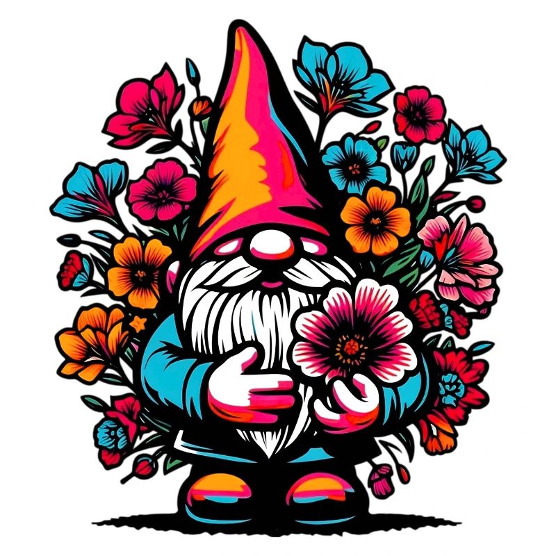 Zwerg mit Blumen