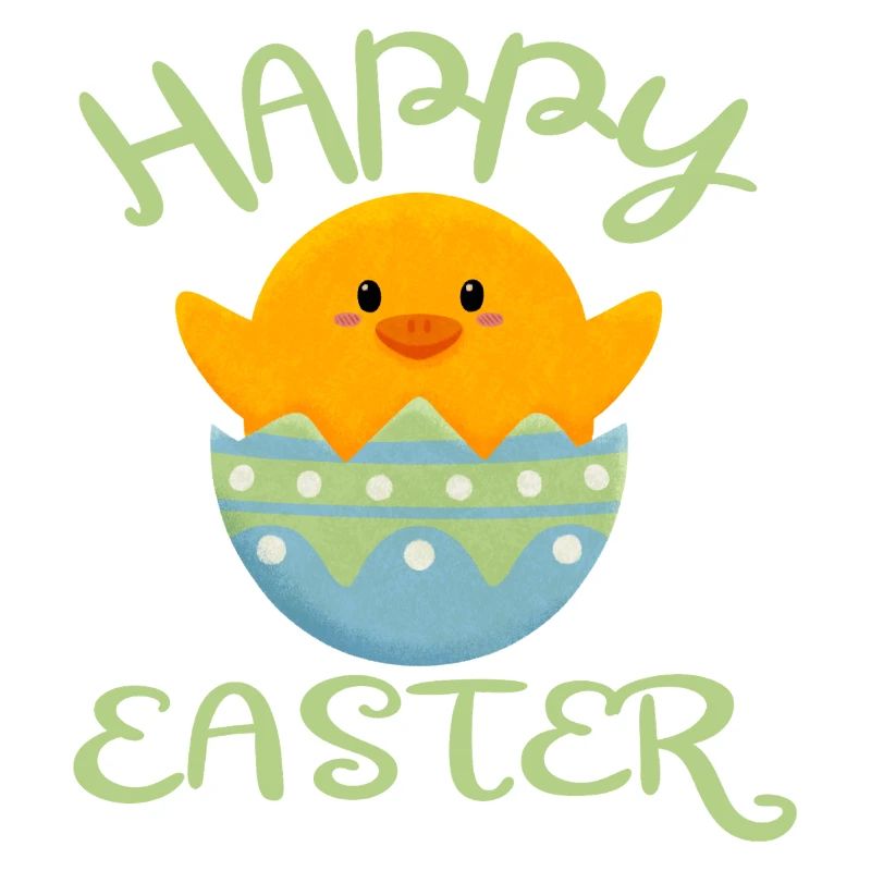 Happy Easter chick in Easter egg