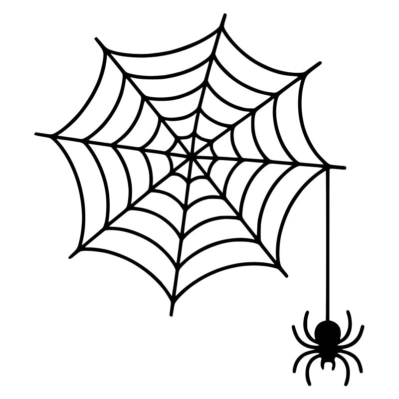 Spinnennetz mit Spinne Silhouette