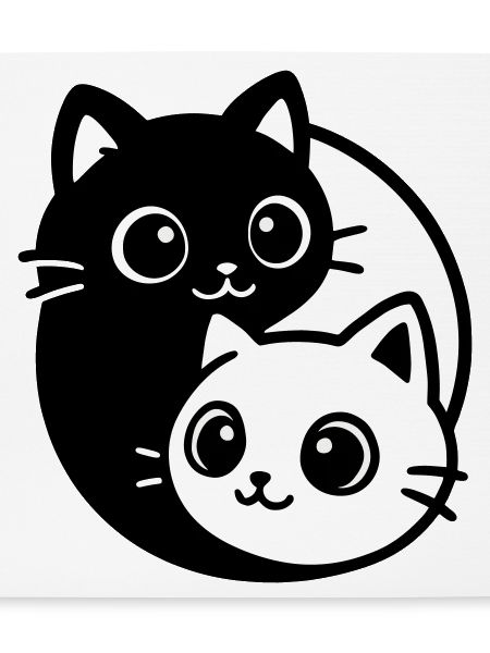 Ying Yang Katzenporträt 