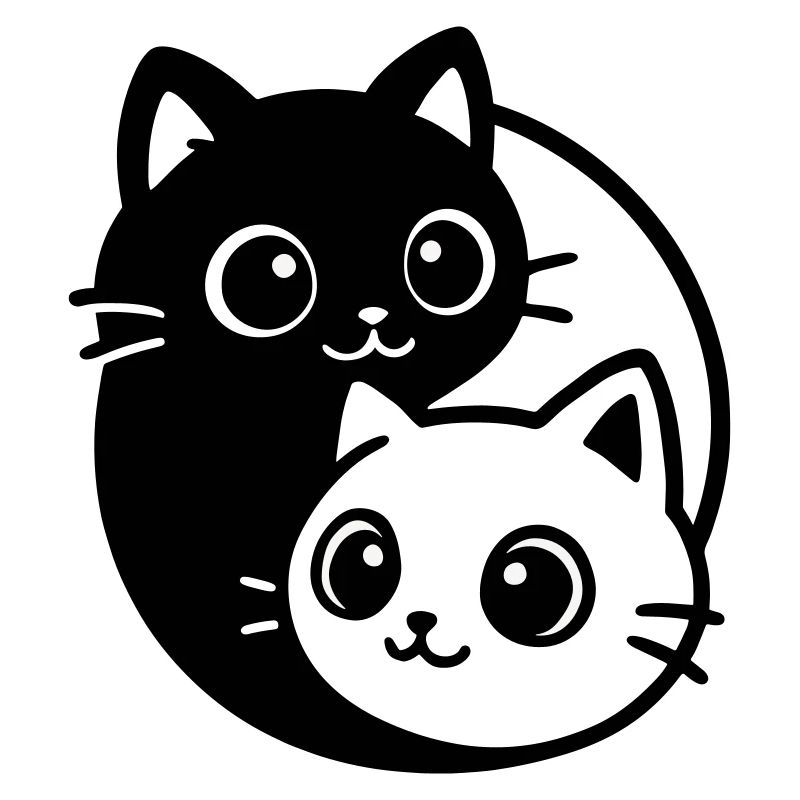Ying Yang Katzenporträt 