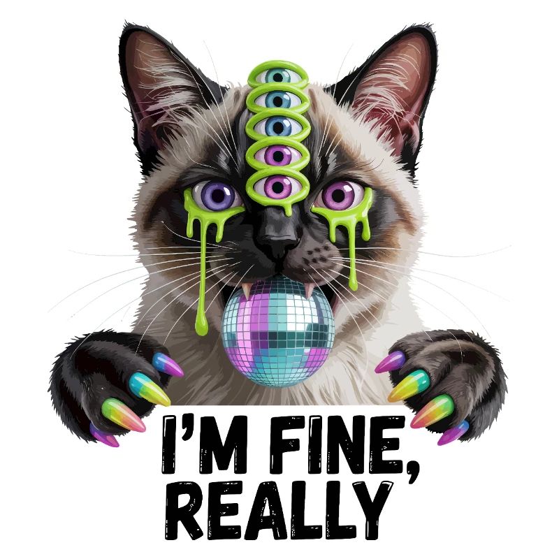 Neon-Mehräugige Disco-Katze