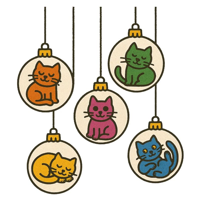 Fünf-Katzen-Kugelparade